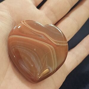 Heart-Shaped Carnelian Agate Palm Stone